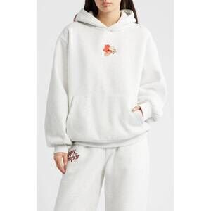 NEW THE HAPPY CAMP3R sweet like cherry embroidered hoodie in heather grey